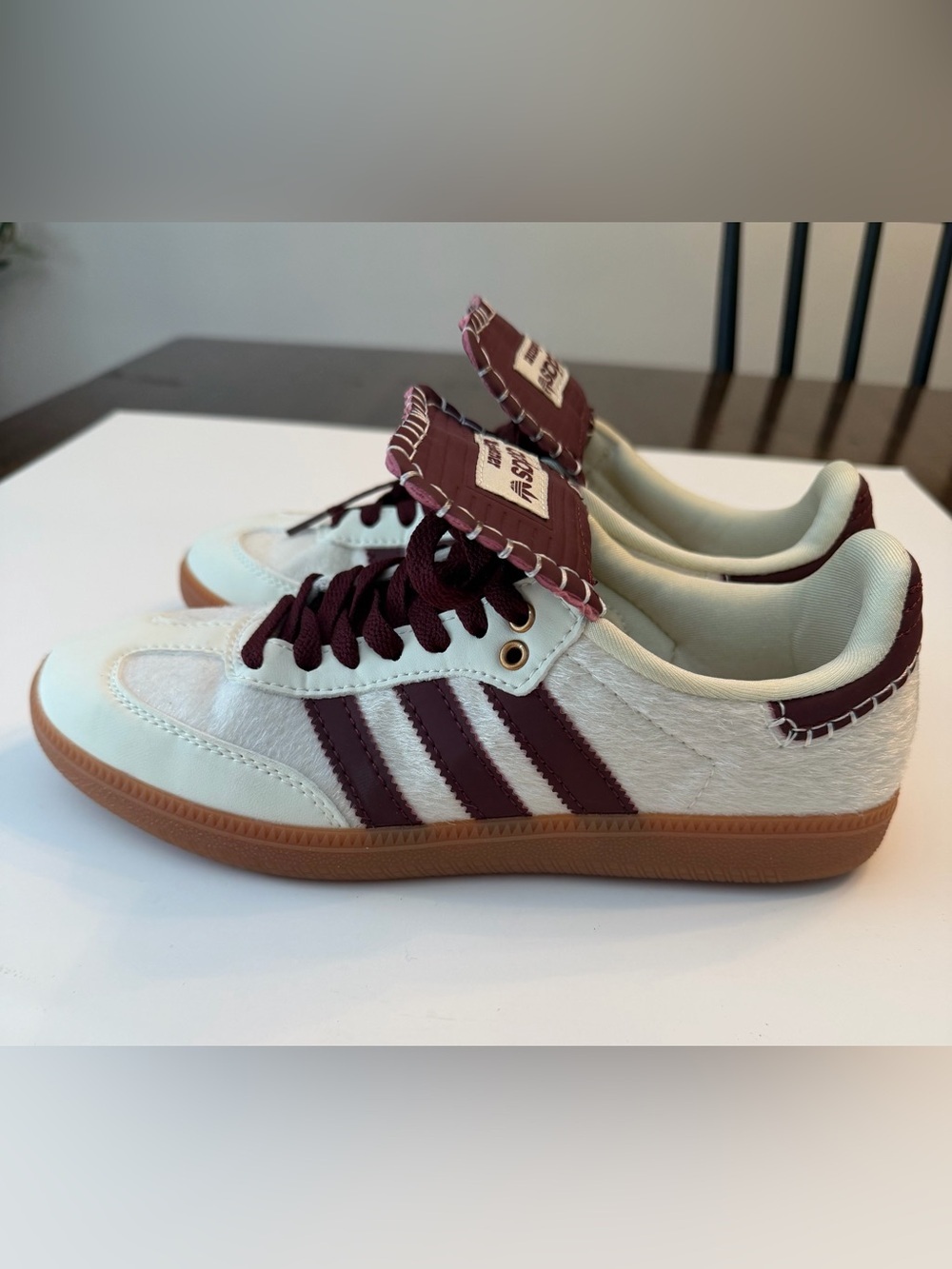 EUC! Wales Bonner x adidas Samba Pony 'Cream White', sz 6.5 (38FR) - Picture 6 of 14